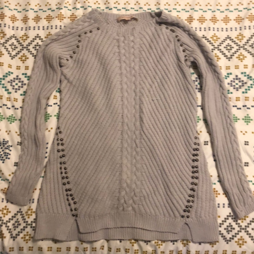 Gray Sweater with cool Rivet Type design